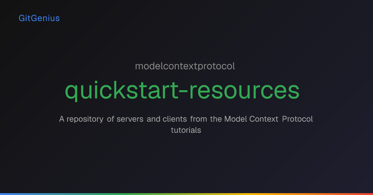 Repository Details for modelcontextprotocol/quickstart-resources ...